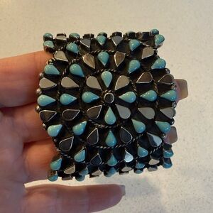 Sterling silver and Turquoise Zuni style Cuff